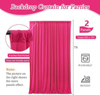 10 x 7 Feet Fuchsia Backdrop Curtain for Partie, Background Curtains for Photoshoot, Birthday, Wedding, Halloween, Thanksgiving, Christmas Day, New Year Party Decorations 5Ft x 7Ft, 2 Panels