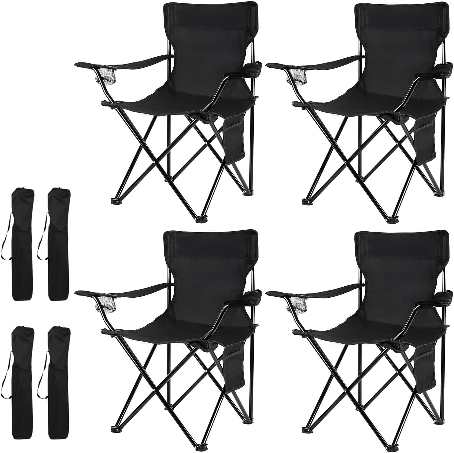 Damei century 4Pack Folding Camping Chairs, Portable for Beach, Lawn | Lightweight, No Assembly,Portable,Save Space