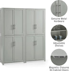 Crosley Furniture Savannah 2-Piece Pantry Storage Cabinet Set with Shelves, Kitchen, Dining, or Laundry Room, Gray