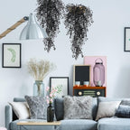 RECUTMS Artificial Hanging Plants Indoor 4 Pcs Artificial Ferns Plants Large Faux Hanging Plant Wall Plants Fake Ivy Room Fall Home Garden Wedding Halloween Party Indoor Outdoor Decor(Black)