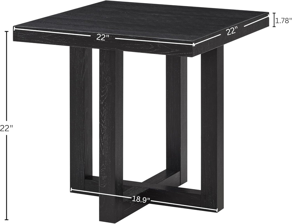 Roundhill Furniture Luno Contemporary End Table, Black