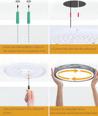 20 Inch Large LED Flush Mount Ceiling Light, 2700K-6500K Dimmable LED Ceiling Light Fixture with Remote, 70W 8900lm Round Modern Ceiling Lamp for Bedroom, Living Room, Hallway (Grey)