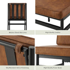 mopio Odelia Brown Faux Leather Dining Chairs Set of 2, Modern Kitchen Chairs with Removable Cushion Covers and Black Rust-Free Metal Legs (Set of 2, Pecan Brown Faux Leather)