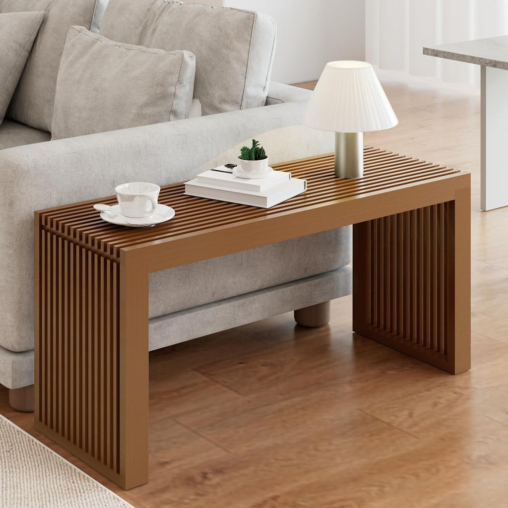 APRTAT Bamboo Dining Bench Indoor Long Entryway Shoe Rack Bench,Outdoor Modern Wood Benches 35 Inch Bamboo Bench for Living Room Hallway Bedroom Bathroom