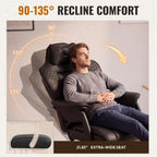 Dowinx Big and Tall Gaming Chair with Footrest for Home Office 500LBS Black | High Back Leather Office Chair, Extra-Wide & Thick-Padded Seat Cushion with Ergonomic Lumbar Support and Soft Linkage Armrest