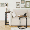 5-Level Adjustable C-Shaped End Table, Small Side Table for Couch, Sofa TV Tray Table for Living Room, Bedroom, Bedside ET-ZA-BRW1