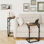5-Level Adjustable C-Shaped End Table, Small Side Table for Couch, Sofa TV Tray Table for Living Room, Bedroom, Bedside ET-ZA-BRW1