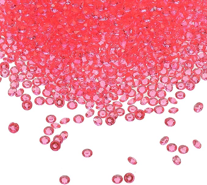 PATIKIL 10000 Pcs Wedding Table Scatter Confetti Crystals 4.5mm Acrylic Diamonds Vase Fillers Gems for Table Centerpiece Decorations Party Vase Beads, Dark Pink
