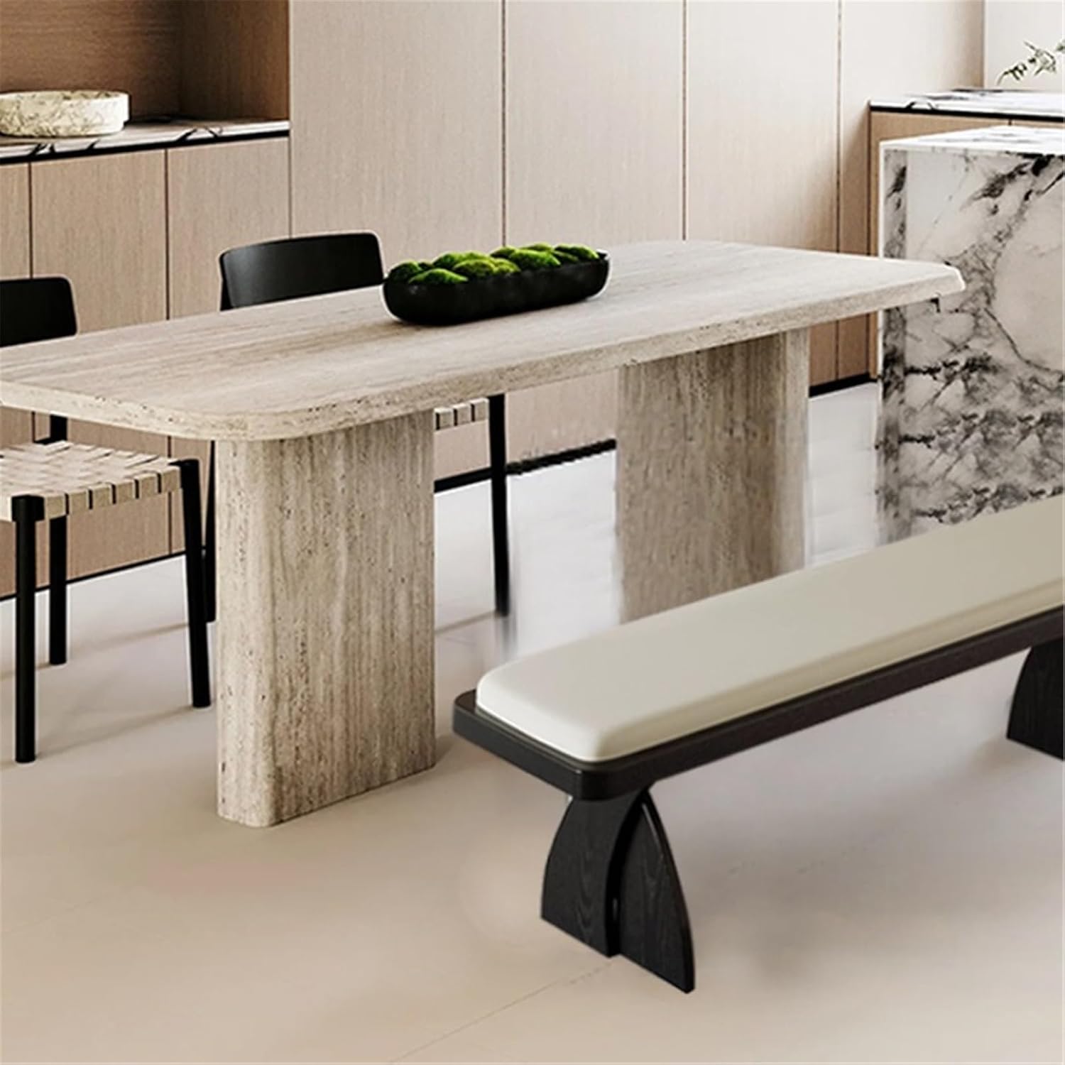 Modern Retro Wooden Long Bench at The Foot of The Bed in The Bedroom Dressing Room or Home for Changing Shoes Entryway(Medium)