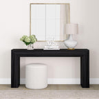 Plank+Beam Grand Console Table, 66 Inch, Black Wirebrush