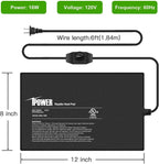 iPower 8 by 12 Inch Reptile Heating Pad with Temperature Adjustable Controller Knob, Under Tank Warmer Terrarium Heat Mat for Reptiles and Amphibians