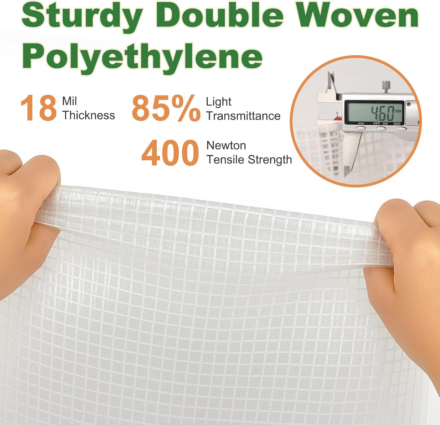 18 Mil Greenhouse Cover, 8x6 FT Clear Heavy Duty Greenhouse Tarp, UV Resistant Waterproof Green House Plastic Covering with Grommets for Garden, Farms, Nursery
