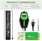 Seedfactor 3.5" x 21" MET Certified Seedling Heat Mat and Digital Thermostat Combo Set