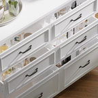 Armoire Bedroom Wardrobe Closet Island with 12 Drawers & Flip Door, Walk in Closet Island with Storage Bench, Islands Dresser for Bedroom Cloakroom White (61.9”W x 27.6”D x 32.6”H)