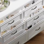 ECACAD 61.9" W Closet Island with Storage Bench & 12 Drawers, Modern Wooden Armoire Wardrobe Dresser Island for Bedroom Walk-in Closet, White
