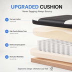 Desk Computer Gaming Chair - High Back Ergonomic Office Chair with Footrest and Lumbar Support, Swivel Comfy Home Gamer Video Game Chairs with Pocket Spring Cushion for Adults (White Leather)