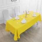 Rectangle Tablecloth 60x120 inch Washable Polyester Fabric Table Cloth for Wedding Party Dining Banquet Decoration（60x120, Yellow）