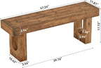 Solid Wood Shoe Bench, 47" Long Farmhouse Entryway Bench with Sturdy Legs, Narrow Rustic End of Bed Bench for Hallway, Living Room, Bedroom, Easy Assembly