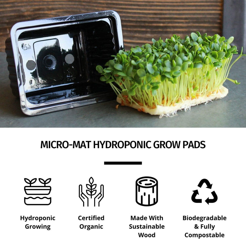Handy Pantry Micro-Mat Minis Hydroponic Grow Pads - for Organic Production - Plant & Seed Germination: Wheatgrass, Microgreens, More - 4" x 4" to Fit 5" x 5" Greenhouse Plant Trays (96)