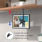 Under Cabinet Mount for Echo Show 15, Height Adjustable | Aluminum, Height Adjustable, Swivel Left to Right, Up and Down Tilt, 360° Rotation, Also Fits Show 21, Black