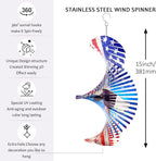 Wind Spinners Outdoor Creates a Soaring Eagle Effect, 3D American Flag Eagle Wind Spinner Hanging Independence Day/Memorial Day Decorations,Gifts for Men/Women,15in Garden Decor,Yard Art