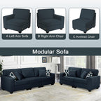 Legend Vansen Modular Sectional Sofa L Shaped Couch with Ottoman Modern Reversible Corner Sectional Couch for Living Room
