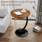 C Shaped End Table for Couchs, Couch Tables That Slide Under, Couch Side Table for Laptop, Suitable for Living Room, Bedroom and Small Spaces,White