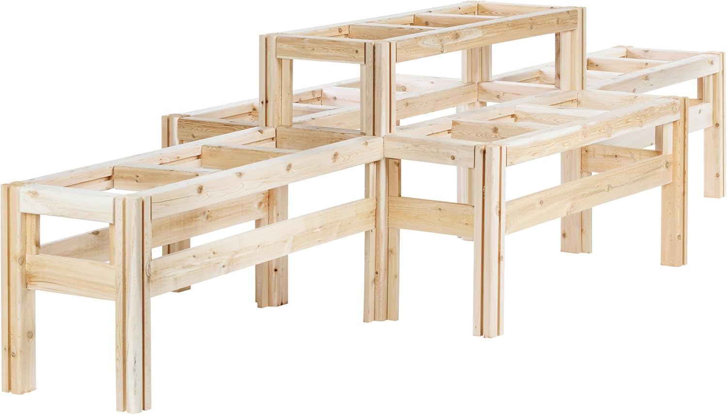 Greenes Fence Two-Tiers Fifteen Bucket Elevated Cedar Wood Garden Frame, 125 in. x 43 in. x 30 in. - Made in USA with North American Cedar