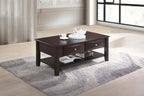 Espresso Finish 4pc Occasional Table Set with Antique Black, Espresso | Listed product dimensions are 47 x 16 x 30 in