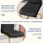 YUNDREAM Modern Marble Dining Table Set for 8,Black Gold 71'' Dining Room Table with Chrome Plated X-Shaped Frame and Black Leather Dining Chairs,Easy Assemble,Kitchen Table and Chairs for Dining Room