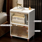 Translucent Nightstand with Flip Drawer, Simple and Stylish Bedside Table for Bedroom Living Room, Elegant End Table