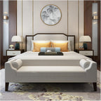 Modern End of Bed Bench for Bedroom,Upholstered Storage Ottoman with Arms Tufted Entryway with for Living Room Entryway(Beige)