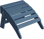 Garvee Folding Adirondack Ottoman, HDPE Outdoor Footrest for Adirondack Chair, All-Weather Resistant for Deck Backyard Patio Outside Poolside Porch Lawn - Navy Blue