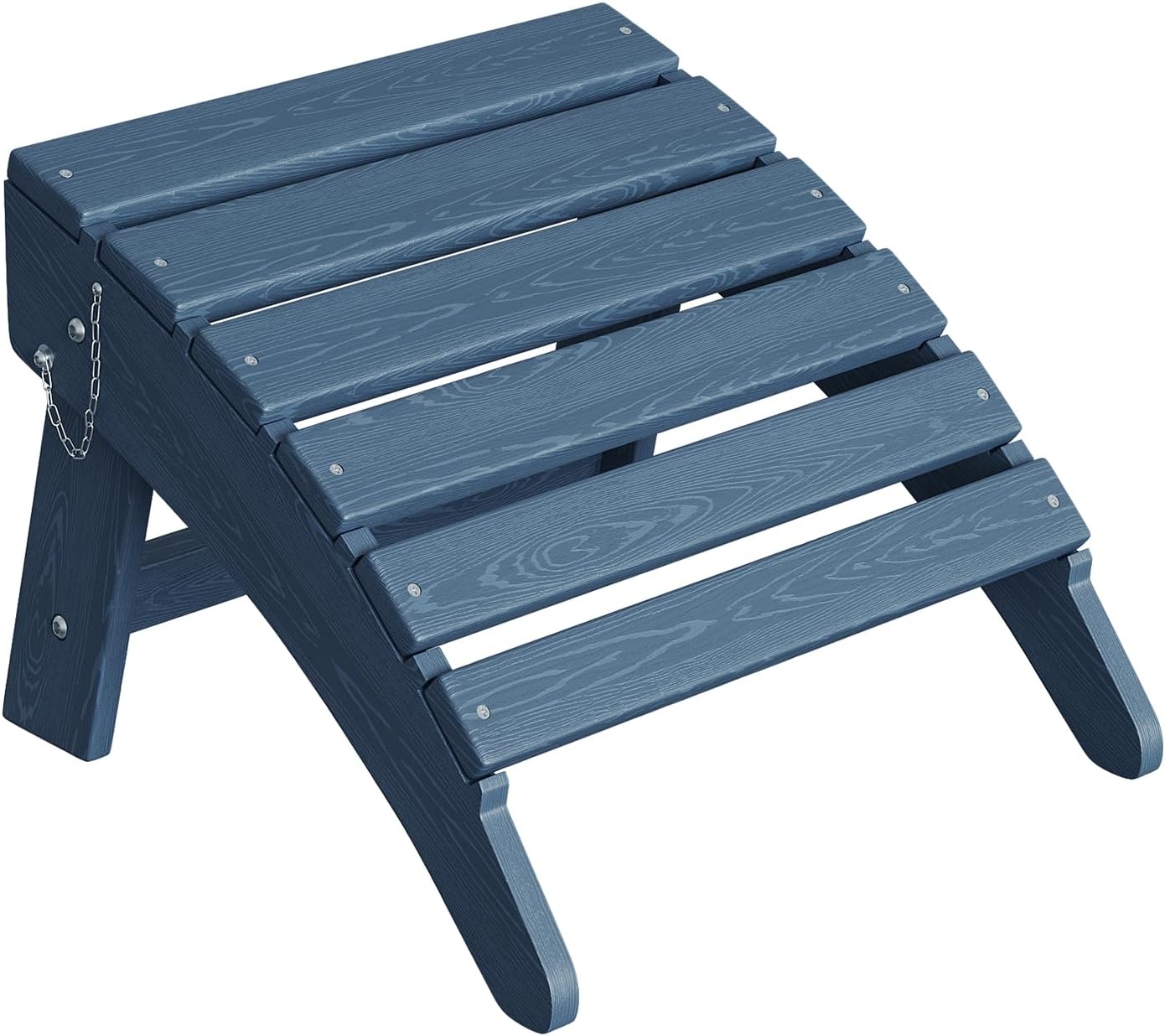 Garvee Folding Adirondack Ottoman, HDPE Outdoor Footrest for Adirondack Chair, All-Weather Resistant for Deck Backyard Patio Outside Poolside Porch Lawn - Navy Blue
