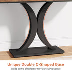 Tribesigns Industrial Console Table, 40 inch Narrow Entryway Foyer Table with Geometric Base, Rustic Hallway Accent Table for Living Room, Entrance