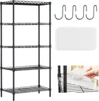 5 Tier Shelves Storage, Wire Shelf Unit, Standing Adjustable Metal Shelves Organizer, Storage Racks for Restaurant Garage Pantry Kitchen Garage23.6" x 13.8" x 59"