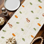 Fall Wildflowers Cotton Linen Table Runner for Dining Kitchen, Thanksgiving Pumpkin Outdoor Party Rustic Tablerunners Decoration, Botanical Floral Vintage Dresser Scarf Tablecloth Runners 13x72 Inches
