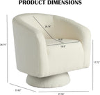 Garvee Swivel Accent Chair with Engineered Wood Base Swivel Barrel Chair | 360 Degree Comfy Boucle Armchair for Living Room Bedroom Reading Nook with Side Large Pocket