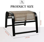 Assembled Patio Footstools for Outdoor 2 Set, Iron Breathable Ottoman for Garden Greige