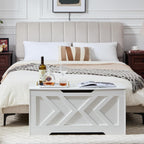 39.3" Storage Bench with 2 Safety Hinges,entryway Bench,Blanket Storage,Shoe Storage Bench for Entryway,Bedroom,Living Room