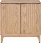 Modern Fluted Accent Credenza - Sideboard Buffet Cabinet with Doors & Adjustable Shelves, Multi-Functional Storage Cabinet for Living Room, Dining Room, Hallway & Entryway (Natural Ash)