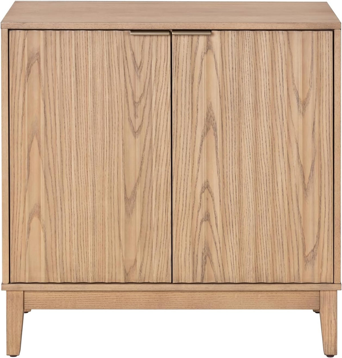 Modern Fluted Accent Credenza - Sideboard Buffet Cabinet with Doors & Adjustable Shelves, Multi-Functional Storage Cabinet for Living Room, Dining Room, Hallway & Entryway (Natural Ash)