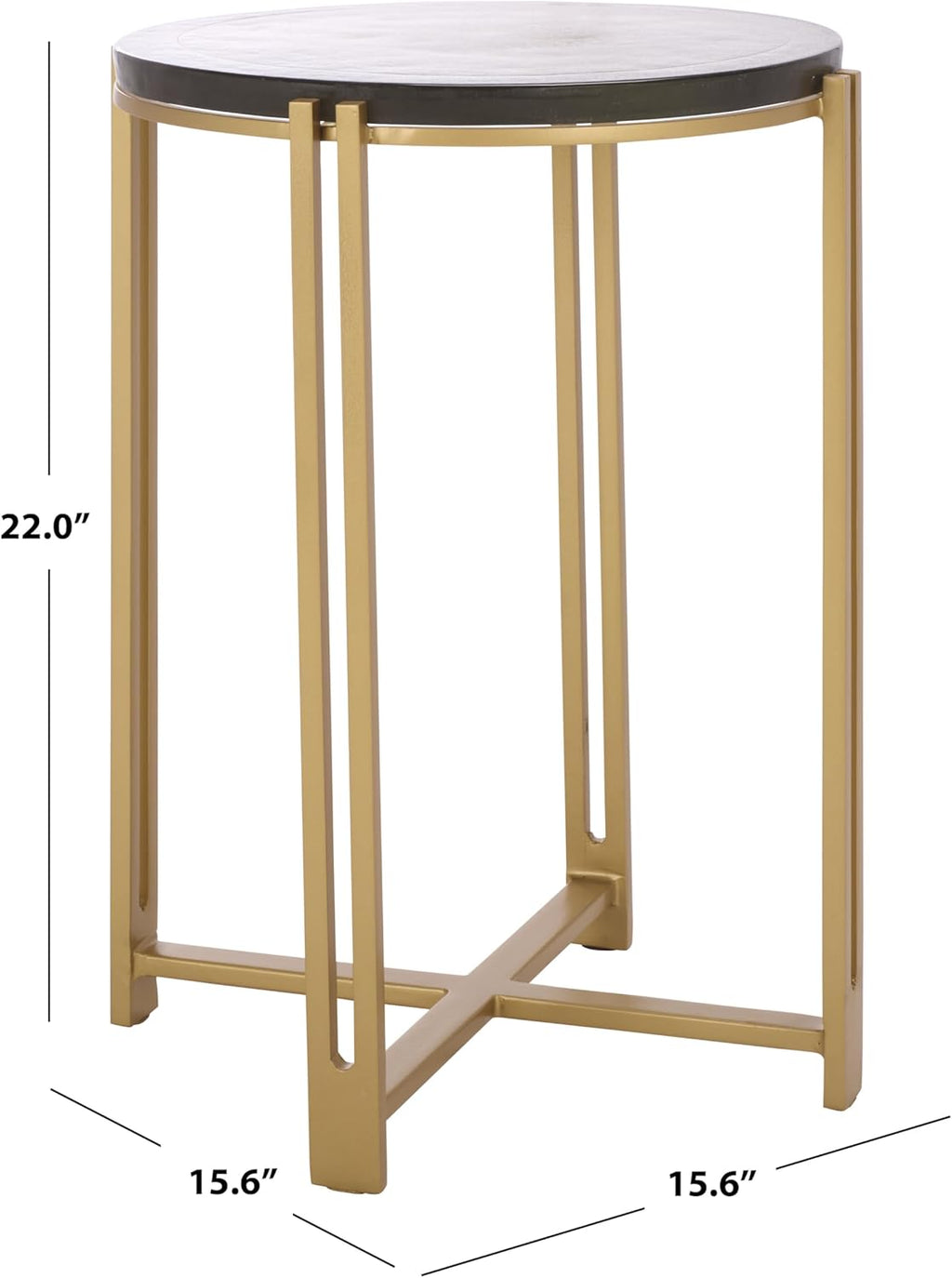 SAFAVIEH Couture Collection - Levitt Cast Glass Top Accent Table, Sculptural Modern Side Table, Brass Finish Base, Fully Assembled (SFV7916A)