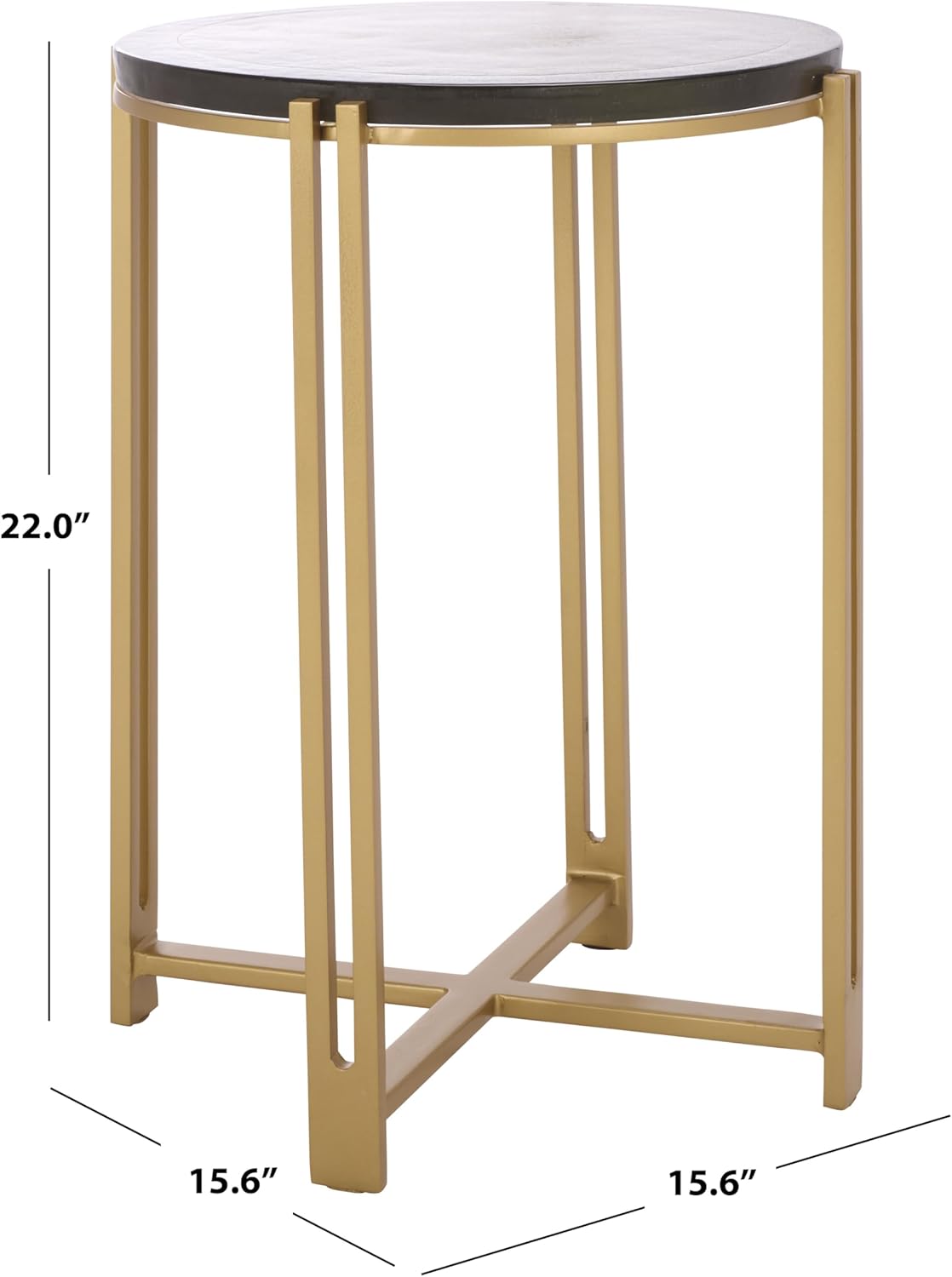 SAFAVIEH Couture Collection - Levitt Cast Glass Top Accent Table, Sculptural Modern Side Table, Brass Finish Base, Fully Assembled (SFV7916A)
