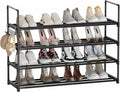 Metal Shoe Rack - 4-Tier Shoe Organizer with Adjustable Shelf Height, Sturdy Shoe Storage Shelf, Perfect for Front Door Entrance, Closet & Entryway, Easy to Assemble, DIY Layering Options (M - 4 Tier)