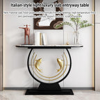 Narrow Long Entryway Accent Table with Marble Tabletop,Modern Console Table with Geometric Metal Legs,with Geometric Metal Frame,for Corridor/Entrance/Living Room/Bedroom(B,100cm/39.4in)