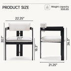Morden Fort Boucle Dining Chair Set of 6, Upholstered Kitchen Chairs with Metal Frame & Curved Backrest, Mid Century Modern Dining Chairs for Dining Room, Living Room, Apartments (with Arm, Set of 6)