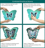 ISEO Butterfly Wind Spinner for Yard and Garden, Hanging Outdoor Decor, Yard Art, Porch and Patio Decorations, Metal Wind Spinners Outdoor, Weather Resistant, 12”