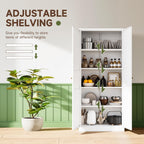 Letaya White Storage Cabinet with Adjustable Shelves-Metal Home Kitchen Pantry Cabinets with Doors,Organization Locker for Cupboard/Bedroom/Dining/Living/Bathroom/Office/Garage Room