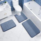 Yimobra Memory Foam Bath Mat, Super Soft Absorbent Bathroom Rug Non Slip 31.5x20 Inch, Quick Dry, Machine Washable Floor Carpet for Tub Shower, Home Decor Accessories, Denim Blue